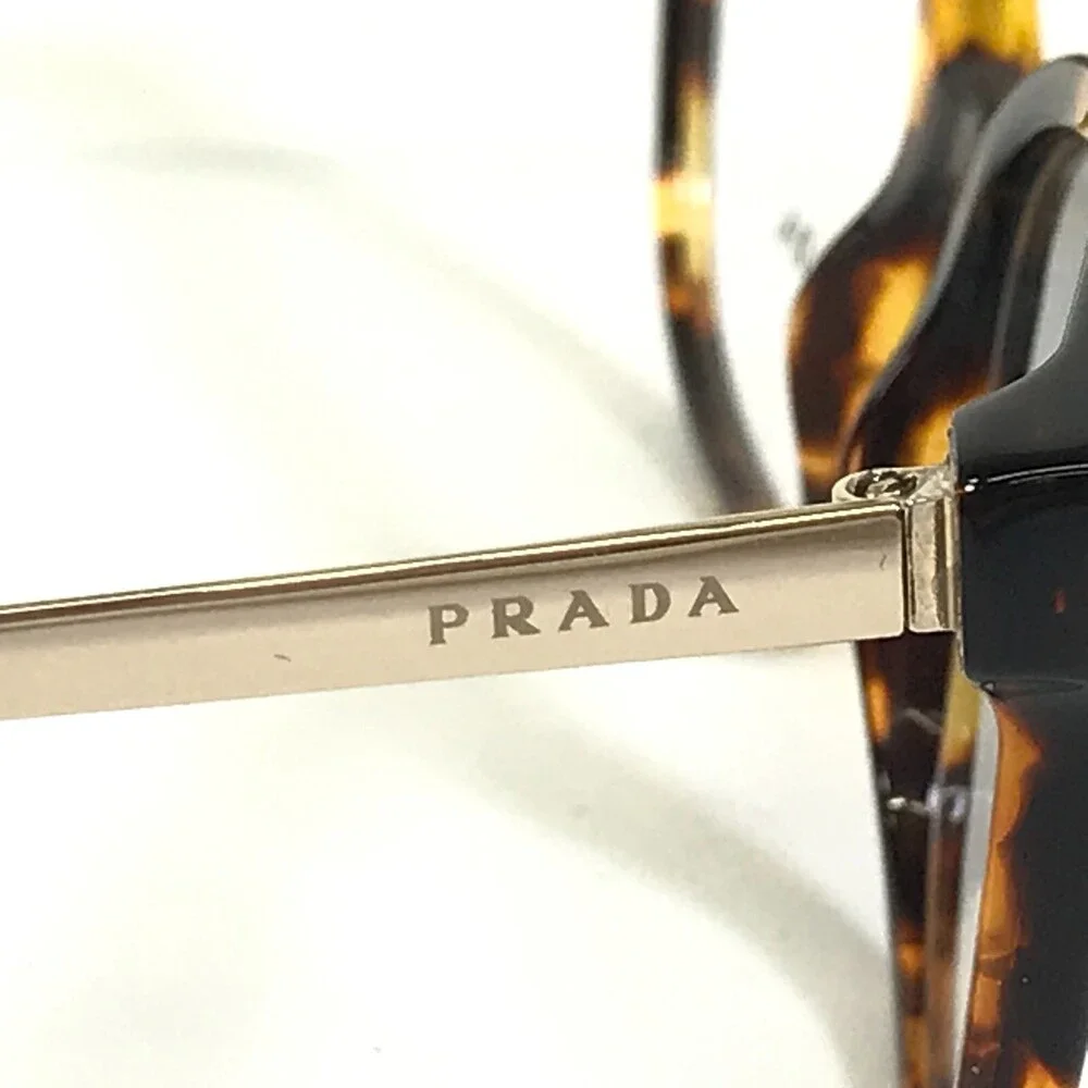 PRADA Eyeglasses Frames VPR 07W VAU-1O1 Brown Tortoise Gold Cat Eye 52-17-140